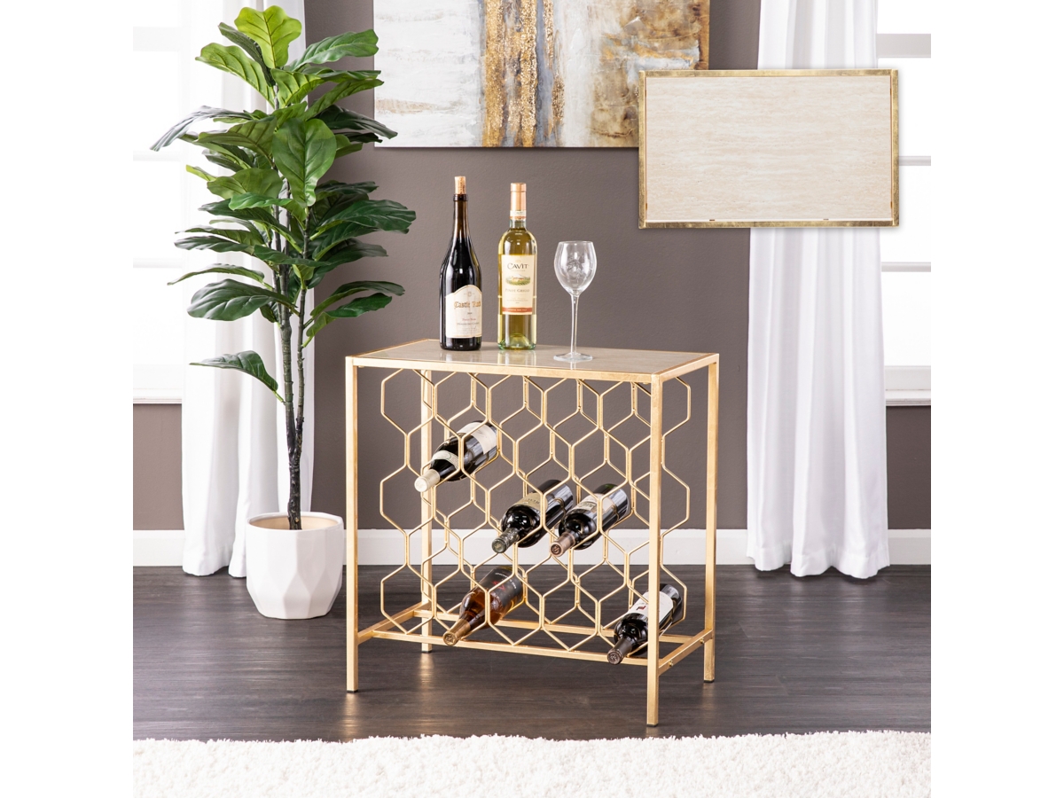 Southern Enterprises Furniture Ayleston Wine Storage Side Table Ashley