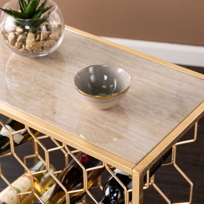 Wine rack end online table