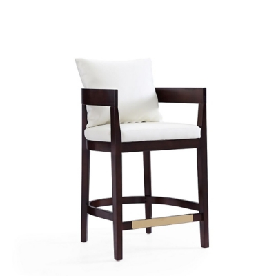 Ritz Counter Stool, Ivory/Dark Walnut, large