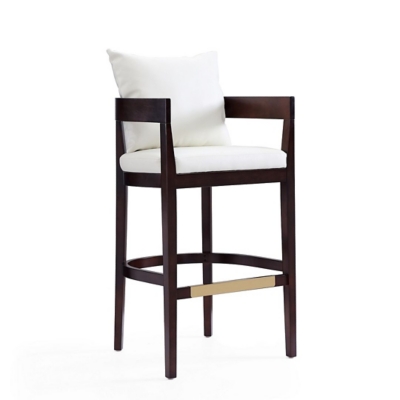 Ritz Barstool, Ivory/Dark Walnut, large