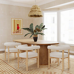 TOV Furniture Spara Dining Chair, Cream, rollover