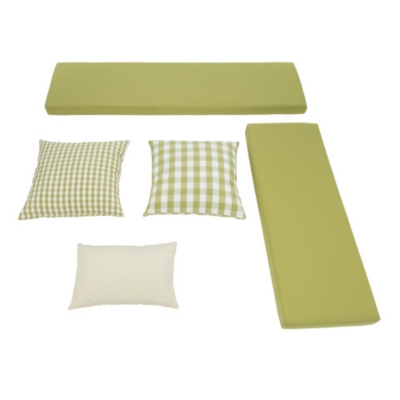 Linon Landin Nook Five Piece Cushion Set, Green, large