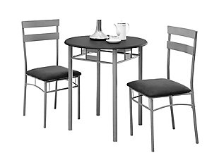 Monarch Specialties Round Dining Table and 2 Chairs Set, , large
