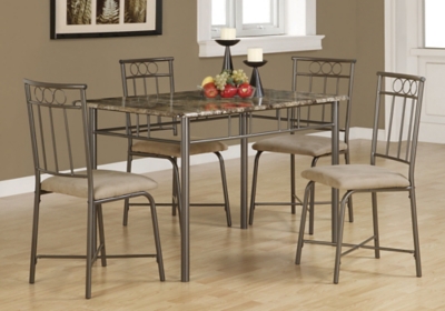Monarch Specialties Rectangular Dining Table and 4 Chairs Set, Espresso