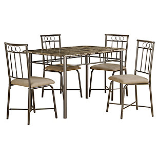 Monarch Specialties Rectangular Dining Table and 4 Chairs Set, , large