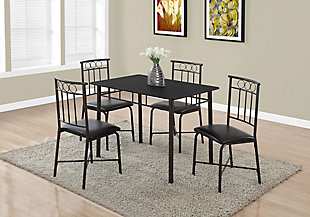 Monarch Specialties Dining Table and 4 Chairs Set, , rollover