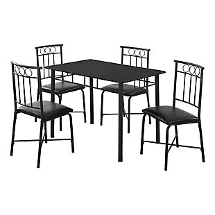 Monarch Specialties Dining Table and 4 Chairs Set, , large