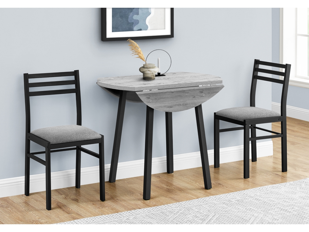 Monarch Specialties Drop Leaf Dining Table and 2 Chairs Set Ashley