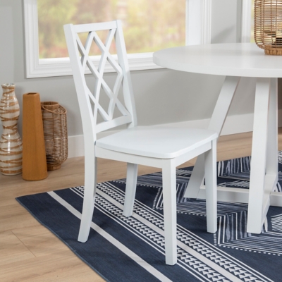 Linon Kolt Dining Chair, White, rollover