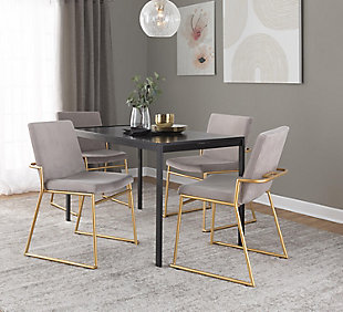 LumiSource Dutchess Dining Chair (Set of 2), Silver/Gold, rollover