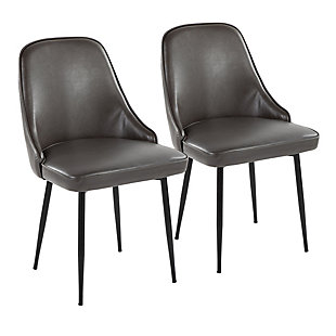 LumiSource Marcel Dining Chair (Set of 2), Gray/Black, large