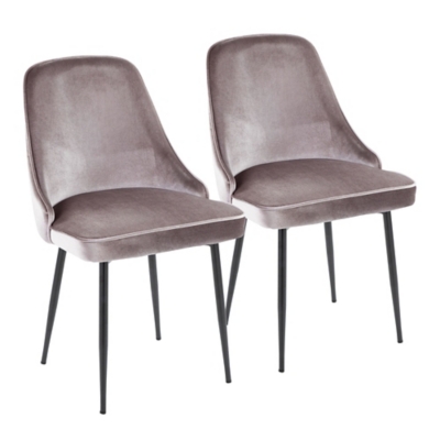 LumiSource Marcel Dining Chair (Set of 2), Black/Silver, large