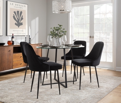 LumiSource Marcel Dining Chair (Set of 2), Black, large