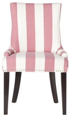Safavieh Lester Awning Stripes Dining Chair (Set of 2), Pink, large