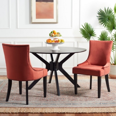 Safavieh Lester Dining Chair (Set of 2), Rust, large