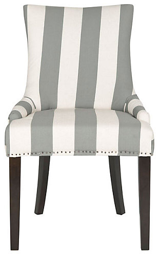 Safavieh Lester Awning Stripes Dining Chair (Set of 2), Gray, large