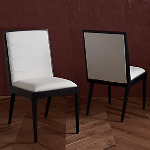 Safavieh Laycee Dining Chair (Set of 2), White/Black, rollover