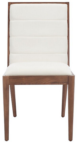 Safavieh Laycee Dining Chair (Set of 2), White/Walnut, large