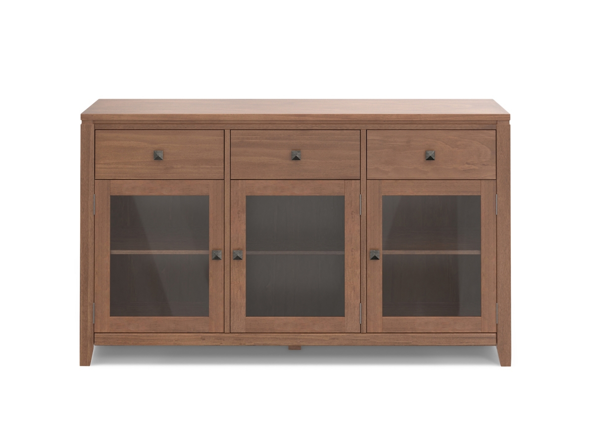 Simpli Home Cosmopolitan Sideboard Buffet, Medium Saddle Brown, large