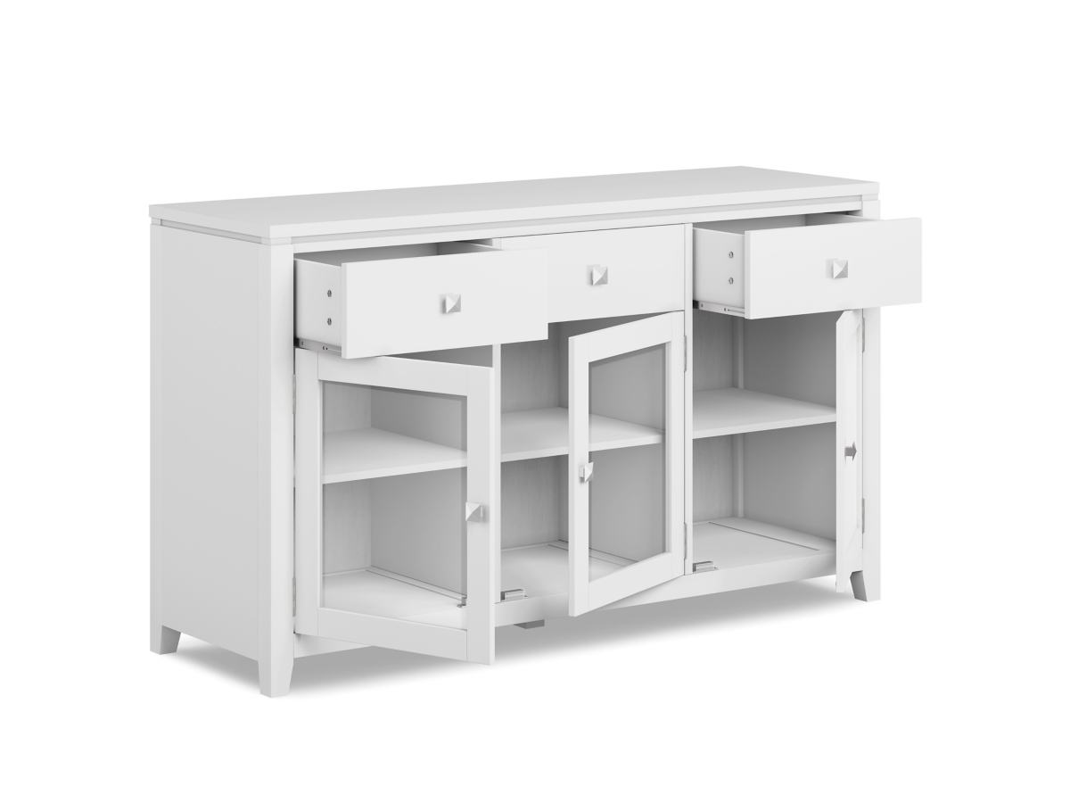 Simpli Home Cosmopolitan Sideboard Buffet, White, large