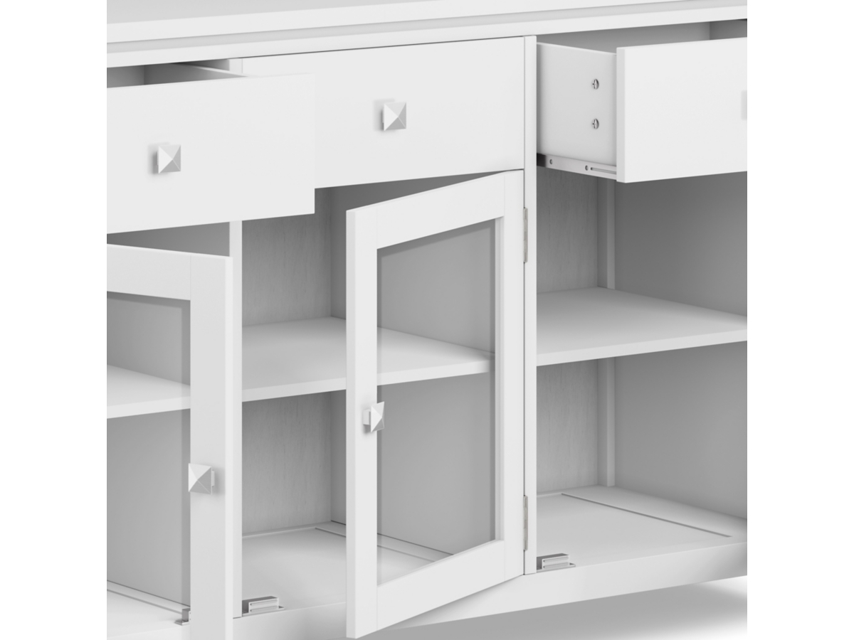 Simpli Home Cosmopolitan Sideboard Buffet, White, large