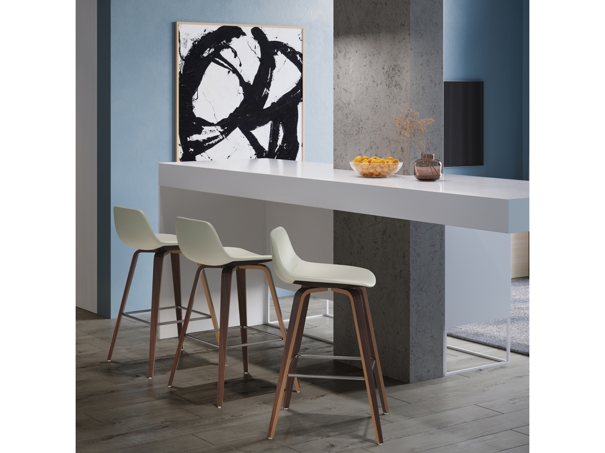 Simpli Home Randolph Counter Height Bar Stool (Set of 2), Cream, large