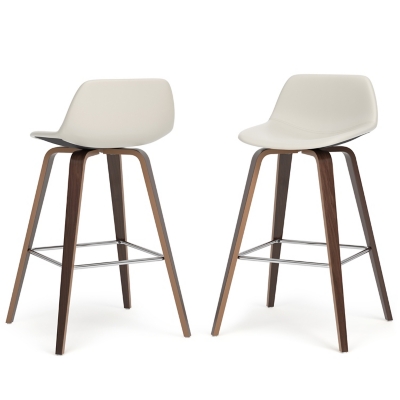 Simpli Home Randolph Counter Height Bar Stool (Set of 2), Cream, large