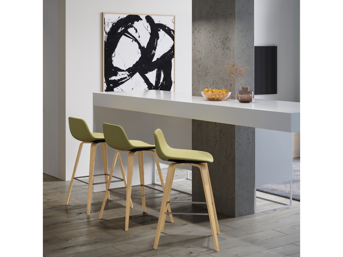 Simpli Home Randolph Counter Height Bar Stool (Set of 2), Acid Green, large