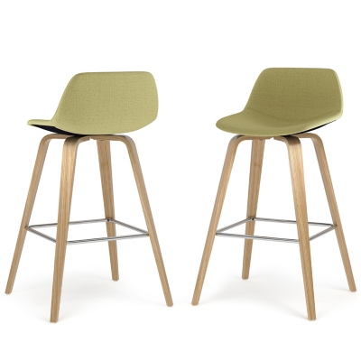 Simpli Home Randolph Counter Height Bar Stool (Set of 2), Acid Green, large