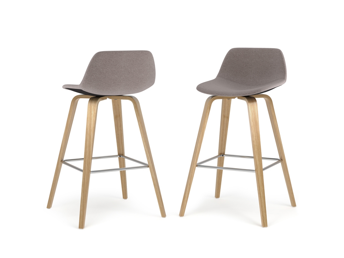 Simpli Home Randolph Counter Height Bar Stool (Set of 2), Mocha, large