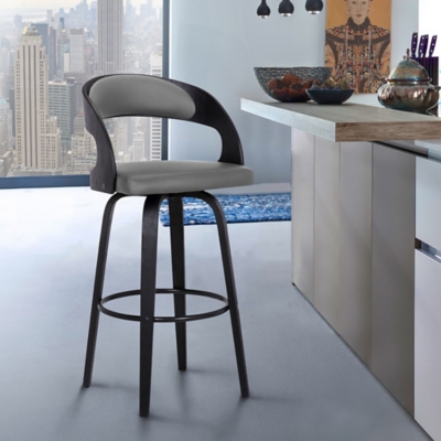 Shelly Bar Stool, Gray/Black