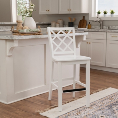 D600009910 Linon Kolt Counter Stool, White sku D600009910