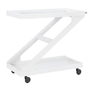 Linon Wille Bar Cart, Antique White, large