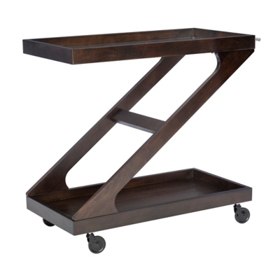 Linon Wille Bar Cart, Umber, large