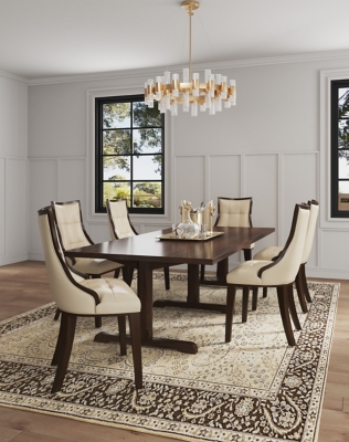 Fifth Avenue Dining Chair (Set of 2), Cream/Walnut, rollover