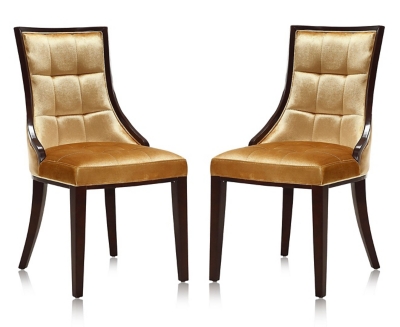 Fifth Avenue Dining Chair (Set of 2), Antique Gold/Walnut, large