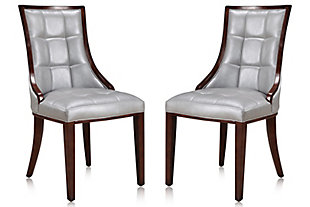 Fifth Avenue Dining Chair (Set of 2), Silver/Walnut, large