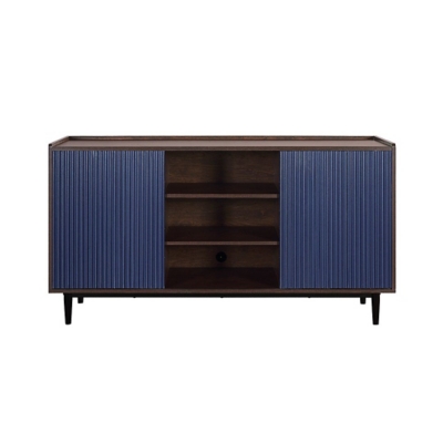 Duane Ribbed Sideboard, Dark Brown/Navy Blue, large