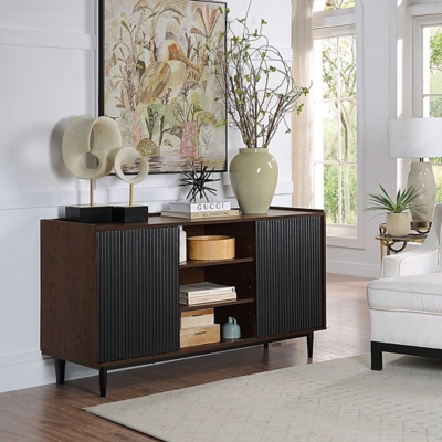 Duane Ribbed Sideboard, Dark Brown/Black, rollover