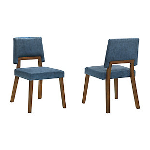 Channell Dining Chair (Set of 2), Blue/Walnut, large