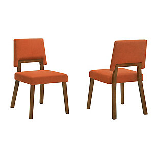 Channell Dining Chair (Set of 2), Orange/Walnut, large