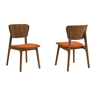 Kalia Dining Chair (Set of 2), Orange/Walnut, large