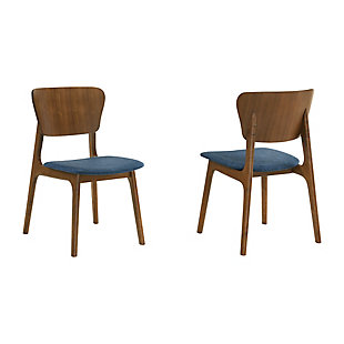 Kalia Dining Chair (Set of 2), Blue/Walnut, large