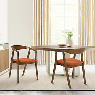 Santana Dining Chair (Set of 2), Orange/Walnut, rollover