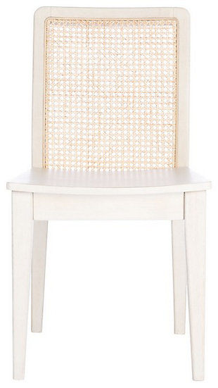 Safavieh Benicio Dining Chair (Set of 2), White/Natural, large