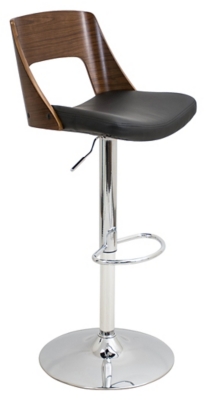 Trevi Adjustable Height Bar Stool with Swivel, Black, large