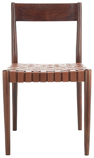 Safavieh Emilio  Dining Chair (Set of 2), Cognac/Brown, large