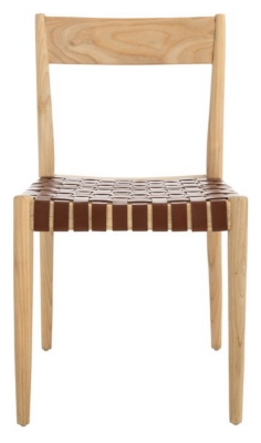 Safavieh Emilio  Dining Chair (Set of 2), Cognac/Natural, large