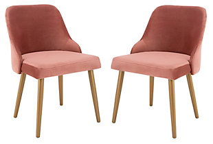 Safavieh Lulu Dining Chair (Set of 2), Dusty Rose/Gold, large