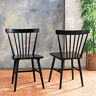 Safavieh Winona Spindle Back Dining Chair (Set of 2), Black, rollover